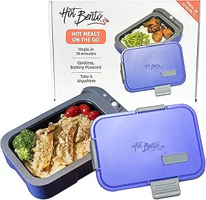 Hot Bento Self Heated Lunch Box and Food Warmer Battery Powered, Portable, Cordless, Hot Meals for Office, Travel, Jobsite, Picnics, Outdoor Recreation, Kitchen Meal Prep, Very Perri