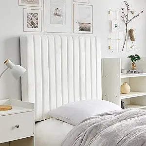 DormCo Tavira Allure College Dorm Outlet Headboard with Legs - Classic Panel - Velvety White