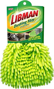 Tribello Libman Microfiber Dusting Mitt Dual-Sided Dusting Glove with Elastic Cuff, Polishing & Dusting Microfiber Fingers, Reusable & Machine-Washable, 10.5 x 7 Traps Dust, Dirt & Allergens