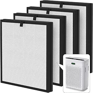 F1 Replacement Filters Compatible with AMEIFU F1 Double-Sided Air Cleaner Purifier, Premium Filter and Activated Carbon Filter MF-f1, MF F1, Part #ΓF1F, 4 Pcs (Totally 2 Sets)