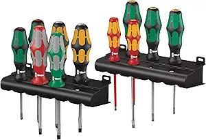 WERA Kraftform XXL 3 Slotted/Phillips/Square 11 Piece Screwdriver Set + Rack