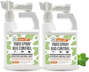 Mighty Mint Peppermint Oil Lawn & Yard Bug Control Spray Natural Outdoor Pest Repellent for Fleas, Ticks, Mosquitoes, Ants, and More Plant-Based, Extra-Strength Formula 32 oz (Pack of 2)