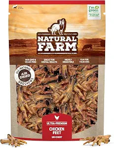 Natural Farm Nail-Free Chicken Feet Dog Treats (100 Pack), 100% Free-Range Air Dried Chicken Feet, No Nails, Fully Digestible, High Protein, Low Calorie, Joint Support, Single Ingredient