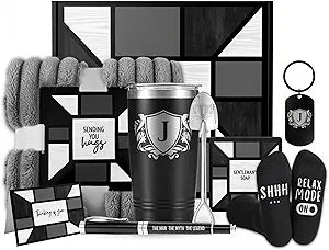 InnoBeta Personalized Gift Baskets for Men who Have Everything, Unique Gifts for Him on Birthdays, Christmas, Useful Care Package for Husband, Dad, J