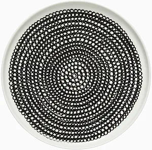 MARIMEKKO Oiva Siirtolapuutarha Dinner Plate Refine Your Kitchen Dcor with Our Iconic Black & White Stoneware White Porcelain Dinner Plates to Elevate Your Dining Experience (10 in)