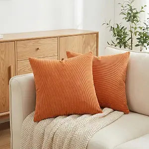 Throw Pillows with Inserts Included, 18x18 Couch Pillows,Throw Pillows for Couch,Rusty Brown 2 Pack.