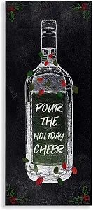Stupell Industries Holiday Cheer Bottle, 13 x 30 Inch Canvas Wall Art