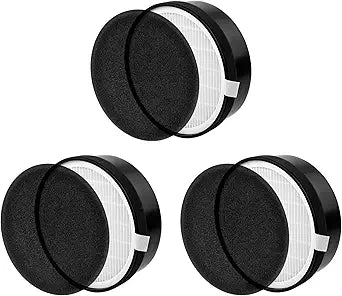 Nispira LV-H132 Air Filter Replacement Compatible with Levoit Air Purifiers Part LV-H132-RF 3-in-1True HEPA with Carbon Filter - 7.5Γ x 2.4Γ x 7.5Γ, 3 Packs (NOT FOR EGG AIR PURIFIER)