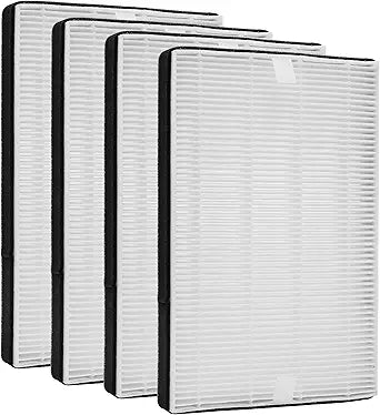 4 Pack F2 A2 True HEPA Replacement Filter Compatible with 3M Filtrete Room Air Purifier Models FAP-C02WA-G2 FAP-C03BA-G2 FAP-T03BA-G2 FAP-SCO2N FAP-C02-A2 FAP-C03-A2 FAP-TO3-A2 FAP-C02-F2