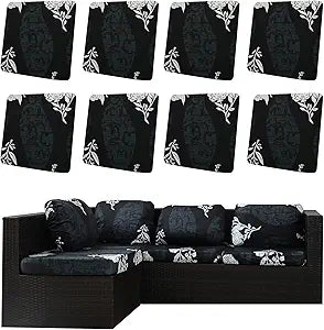 Outdoor Cushion Covers Set,8PCS Patio Furniture Couch Seat Slipcovers, Replacement for Sofa Sectional Chair(CoverOnly)