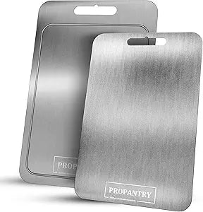 Titanium Cutting Board 2Pcs 100% Pure Titanium Cutting Boards for Kitchen Metal Cutting Board, Non-Toxic, Rust-Proof, Knife-Friendly Superior to Stainless Steel Cutting Board