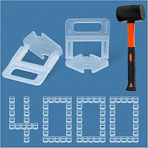 Tile Leveling System 3/16" Spacers Tile Leveler Clips DIY Tile Leveler Spacers (4000pcs, 3/16 inch)