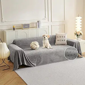 MYSKY HOME Couch Cover for Dogs Non-Slip Couch Cover for 2 Cushion Couch Sofa Cover Sofa Slipcovers for Dogs, Sofa Covers Washable Soft Thick Furniture Protector, 71" x 102", Grey