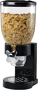 Honey-Can-Do Dry Food Dispenser, Single Control, Black/Chrome