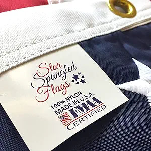 American Flag 4x6-100% Made In USA using Tough, Long Lasting Nylon Built for Outdoor Use, Featuring Embroidered Stars and Sewn Stripes plus Superior Quadruple Stitching on the Fly End