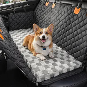 Dog Bed for Car Back Seat, Backseat Pet Bed Mat for Backseat Extender, Non-Slip Washable Dog Car Bed Mat with Removable Cover, Pet Bed for Car SUV Trucks, 54"x 19", Light Grey & Dark Grey