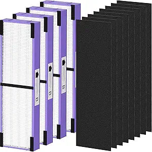 4 Pack FLT4850PT Filter B Pet Replacement for G-Guardian AC4825 AC4825E AC4825W AC4300 AC4800 AC4850 AC4900 Air Purifier, 4 Filters with 8 Carbon Pre-Filter, Purple, For Home Office Livingroom Bedroom