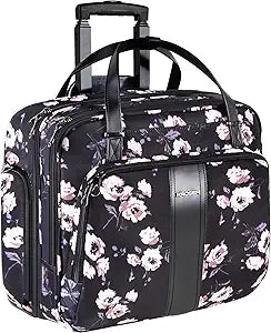 KROSER Rolling Laptop Bag Premium Rolling Laptop Briefcase Computer Bag Fits Up to 15.6 Inch Laptop Overnight Bag with RFID Pockets for Travel/Business/Women