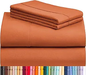Queen Size Sheet Set, Cooling & Soft Deep Pocket Bed Sheets, 4PC