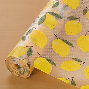 Cooyes Shelf Liner, Non-Adhesive Cabinet Liners for Kitchen Drawers, Shelves, Refrigerator, Pantry Storage, Bathroom Closet, Fridge, Durable Waterproof EVA Mats(11.8" W x 360" L, Yellow Lemon)