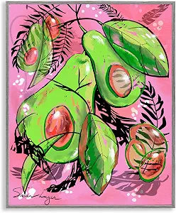 Avocado Collage Botanical Kitchen, 16 x 20 Inch Framed Gicle Print