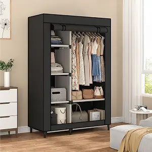 Calmootey Portable Closet Organizer, Space-Saving Storage System for Home