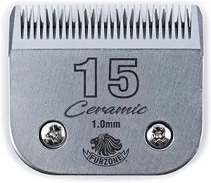 Furzone Detachable Ceramic Blade - Size 15 Blade 3/64", Made of High-Tech Ceramic Materials, Compatible with Most Andis, Oster, Wahl A5 Clippers
