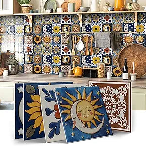 VICCI Peel and Stick Backsplash Decals - 24Pcs 5.9x5.9 Inch Removable Wall Tiles for Cabinet, Furniture & Home Decor
