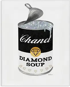 Stupell Industries Glam Fashion Pop Soup Can, 24 x 30 Inch Canvas Wall Art