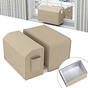Forestchill 2 Pcs Window Air Conditioner Cover, Compatible with Midea U-shaped Window AC Units, Upgraded Insulated Outdoor & Indoor Window AC Covers Set, Full Coverage and Weatherproof for Winter