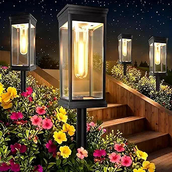 8 Pack Solar Pathway Lights Outdoor,IP65 Waterproof - Bright Solar Lights Outdoor,Auto On/Off Pathway Lights Solar Powered,Solar Path Lights for Walkway Driveway Garden