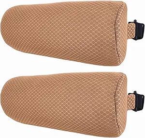 REEZEIVI 2 Pack Headrest Pillow for Patio Chaise Lounge,Chaise Lounge Pillows Outdoor 3D air mesh with Elastic Band,Quick Drying and Washable Spa Pillow for Recliner,Beach Chair,Office Chair,Brown