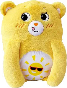 Happy Nappers: Care Bears Pillow Pocket Pal - Funshine Bear - Plush Character Pillow Case, Animal Cover w/Weighted Paws, Kids Soft Huggable Companion