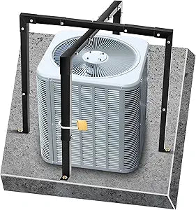 MorningRo Air Conditioner Security Cage Adjustable Height 29-46'' and Width 31-45'' Steel Air Conditioner Cage Fence for Round or Square Shape with Lock Key Install Instruction and Concrete Anchors