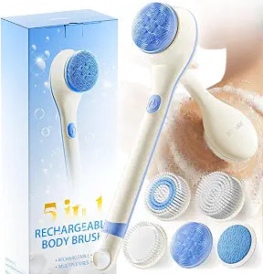 POPCHOSE Electric Body Brush for Shower with 5 Replaceable Brush Heads