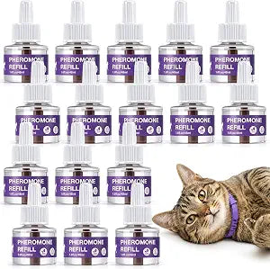 Tallew 16 Pack Cat Calming Diffuser Refills Bulk Multicat Pheromones Calming Diffuser Refill for Reduce Anxiety Stress, Spraying Fighting and Scratching, Fits All Common Heads