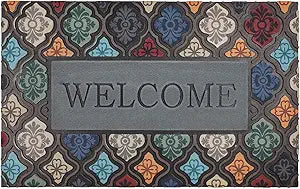 Large 36"x 24" Heavy Duty Welcome Mats Outdoor with Non-Slip Rubber Backing - Durable Outdoor Door Mat for Front Door Entrance, Garage, Patio & High Traffic AreasWelcome Mat Style 1