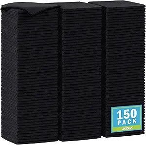 AIDEA Microfiber Cleaning Cloth-150PK, Soft Microfiber Towels for Cars, Absorbent Cleaning Rags, Lint-Free Streak-Free Wash Cloths for House, Kitchen, Window(12in.x12in), Black