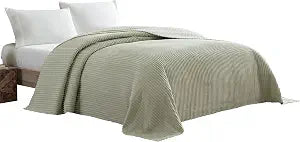 Beatrice Home Fashions Twin Channel Chenille Bedspread, Sage