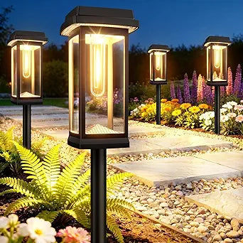 Solar Pathway Lights Outdoor, 8 Pack Upgraded Solar Garden Lights Solar Powered, Solar Lights Outdoor Waterproof IP65, 15 Hours Outdoor Solar Lights for Yard Patio Landscape Walkway Driveway Decor