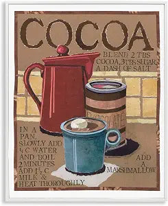 Hot Cocoa Recipe Kitchen, 16 x 20 Inch Framed Gicle Print