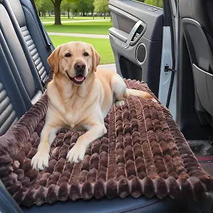 Dog Car Seat Waterproof Bed Cover Non-Slip Car Back Seat Soft and Comfortabl Pet Bed Mat Car Blanket for Travel Backseat Extender Seat Covers Dog Bed for Cars Trucks and SUVs (Dark Brown 23.6 x 51)