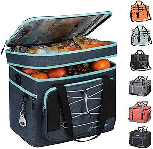 Maelstrom Portable Collapsible Soft Cooler Bag 24/30/60 Cans Double-Deck Leakproof Ice Chest for Beach, Camping & Grocery