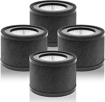 AP001 EE014 Filter, Lichelete 4 Pack True Replacement Filter Compatible with TaoTronics TT-AP001 and VAVA VA-EE014, 3-in-1 Grade True and Activated Carbon Filter (4 Pack)