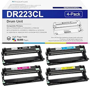 DR223CL Drum Unit Set 4-Pack Replacement for Brother DR-223CL DR223 DR 223 CL Drum Unit for HL-3210CW HL-3230CDW HL-3270CDW HL-3290CDW MFC-L3710CW MFC-L3750CDW MFC-L3770CDW Printer (NOT Toner)