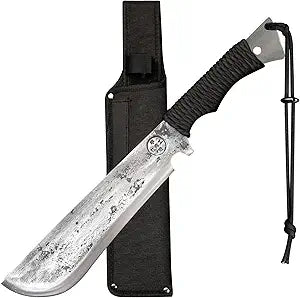 HONGYAN Fixed Blade Machete For Cutting Trees Heavy Duty, Full Tang Bushcraft Knife with Sheath, Survival Outdoor Hunting and Camping Gear, Yard Work Tools for Men