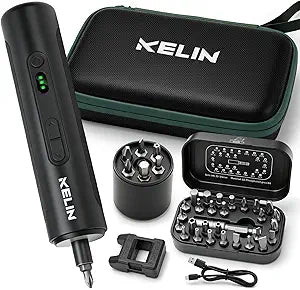 KELIN 44 in 1 Electric Screwdriver Set, 3 Torque Levels (1.2/2/3 N.m) + Manual 5 N.m, 1500mAh Battery, Type-C Charging, S2 Steel Bits, Repair Kit for iPhone PC Laptop Game Console Watch
