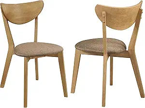 Coaster Home Furnishings - Elowen - Wood & Fabric - Armless Side Chairs with Curved Backrest - Home Kitchen & Dining Room - Set of 2 - Walnut - 108442