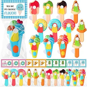 24 Pack Mini Handheld Fans with Cards, Press Cooling Fan,Ice Cream