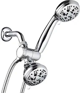 AquaDance Total Chrome High Pressure 3-way 48-setting Rain Handheld Shower Head Combo Angle Adjustable, Anti-Clog Jets, Tool-Free Installation - USA Standard Certified Top U.S. Brand